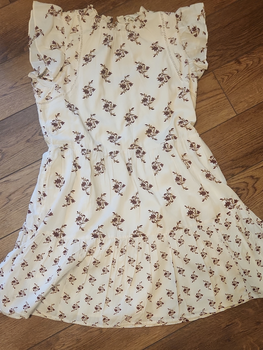 NORDSTROM! Treasure & Bond Ivory Dress with Burgundy Floral